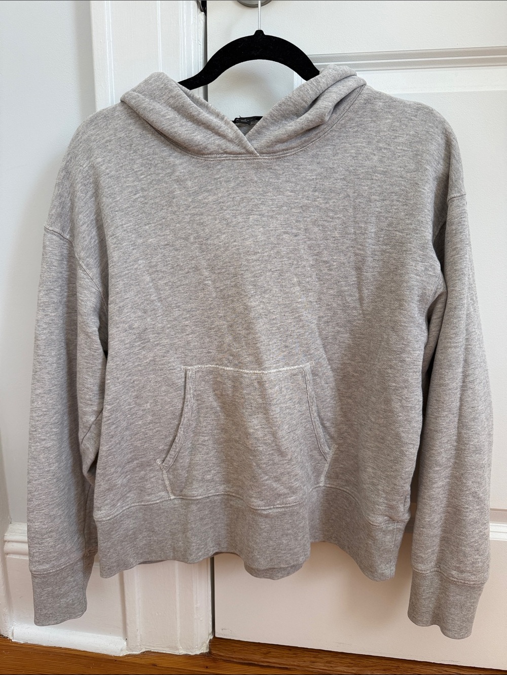 J. Crew Light Heather Gray Hooded Sweatshirt